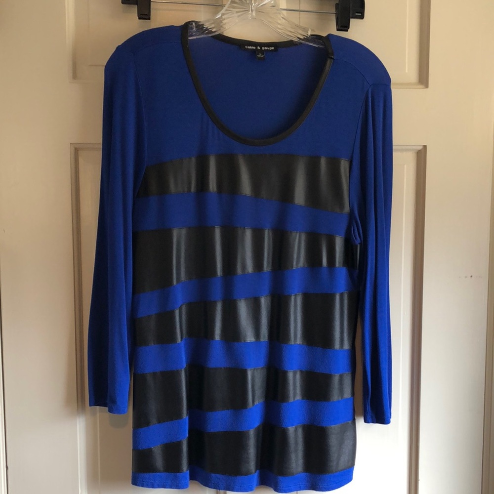 Women’s Cable & Gauge Mixed Media Top Sz M